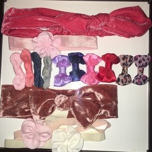 Baby Toddler Hair Bows and Velvet Headbands Lot